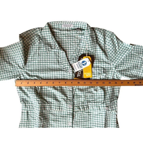 Toad&Co Women's Long Sleeve Button Down Shirt UPF25+ Size XS Dark Turquoise - Picture 7 of 8